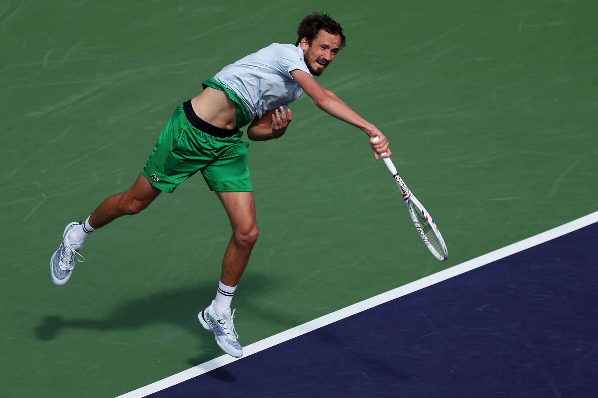 Daniil Medvedev during his match against Arthur Fils at Indian Wells [Image Source: Getty Images]