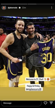 Novak Djokovic Instagram story - Source: Instagram@djokernole