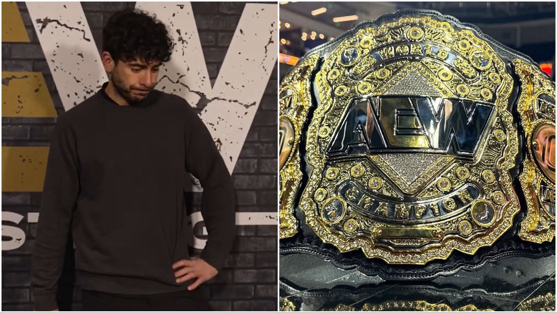 AEW President Tony Khan speaks to media, AEW World Championship on display