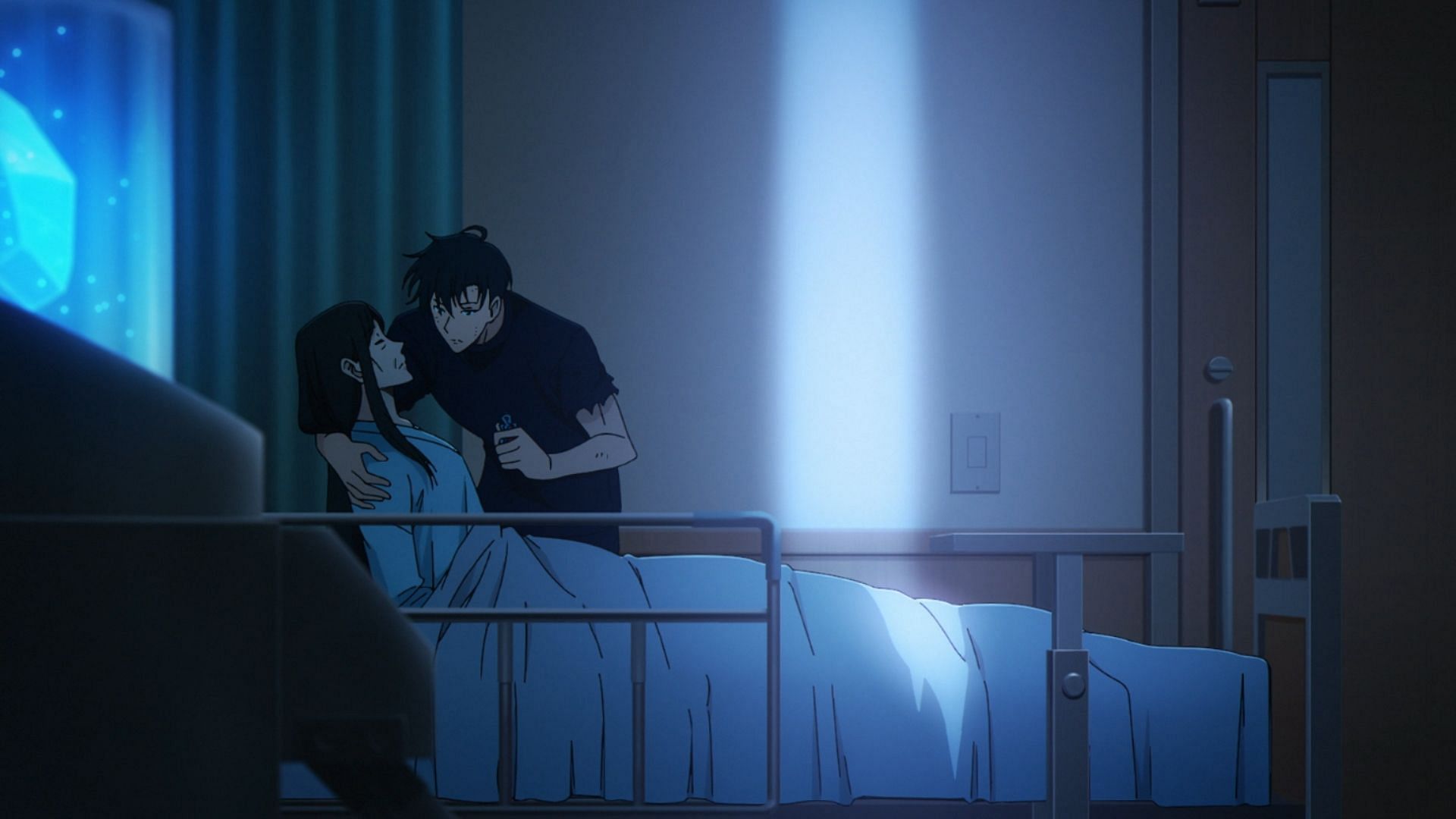 Jinwoo awakens his mother (Image via A-1 Pictures)