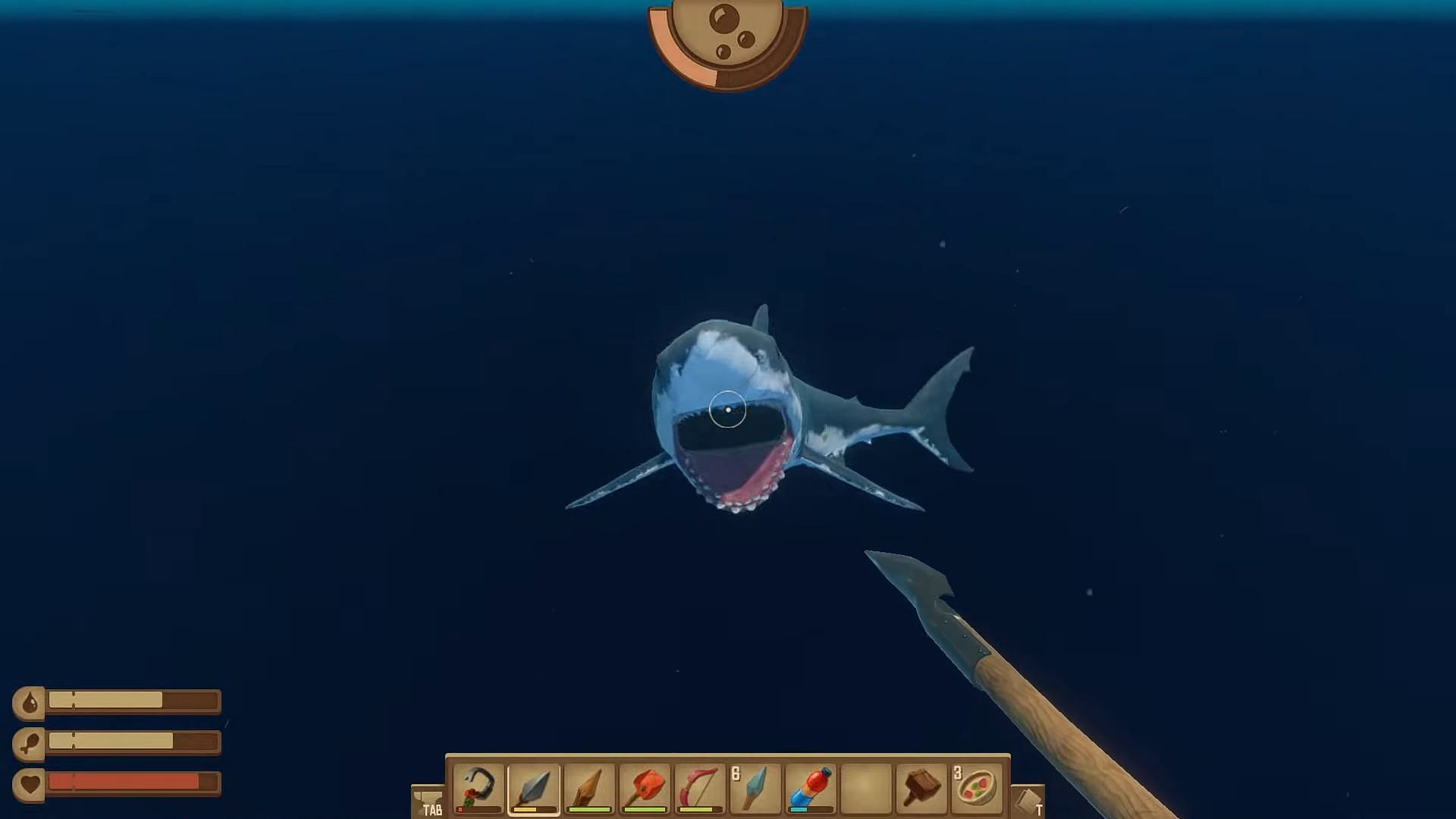 Shark in Raft (Image via Redbeet Interactive)