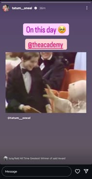 Screengrab from John McEnroe's ex-wife Tatum O'Neal's Instagram @tatum_oneal