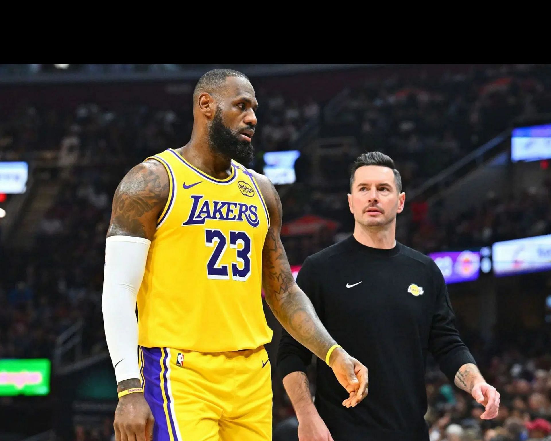 LA Lakers star LeBron James with first-year NBA coach JJ Redick (Image Source: Getty)