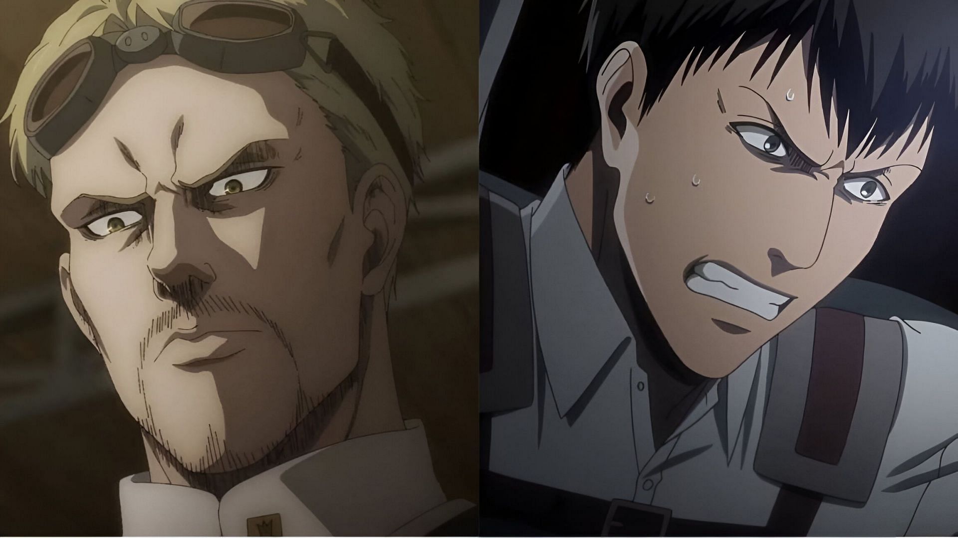 Reiner &amp; Bertholdt as seen in the anime (Image via MAPPA)