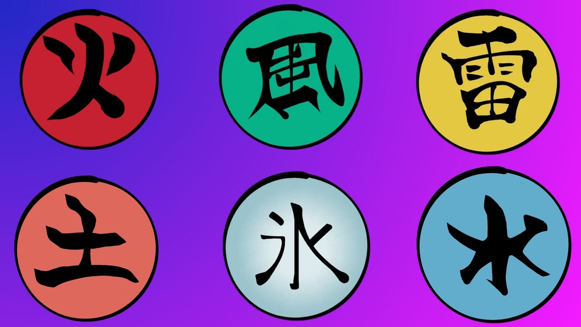 All Elements in Ninja Time (Image via Roblox)