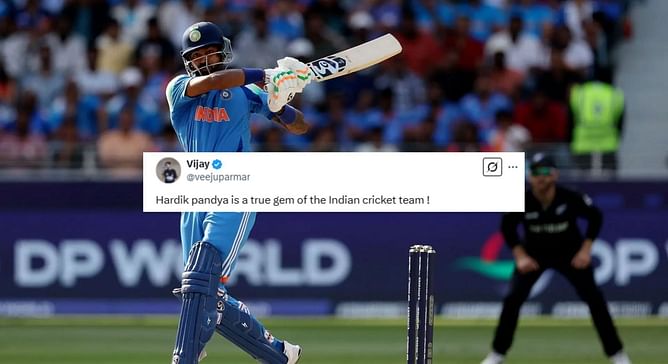 "True gem of the Indian cricket team!" - Fans react to Hardik Pandya's fighting 45 in IND vs NZ 2025 Champions Trophy match