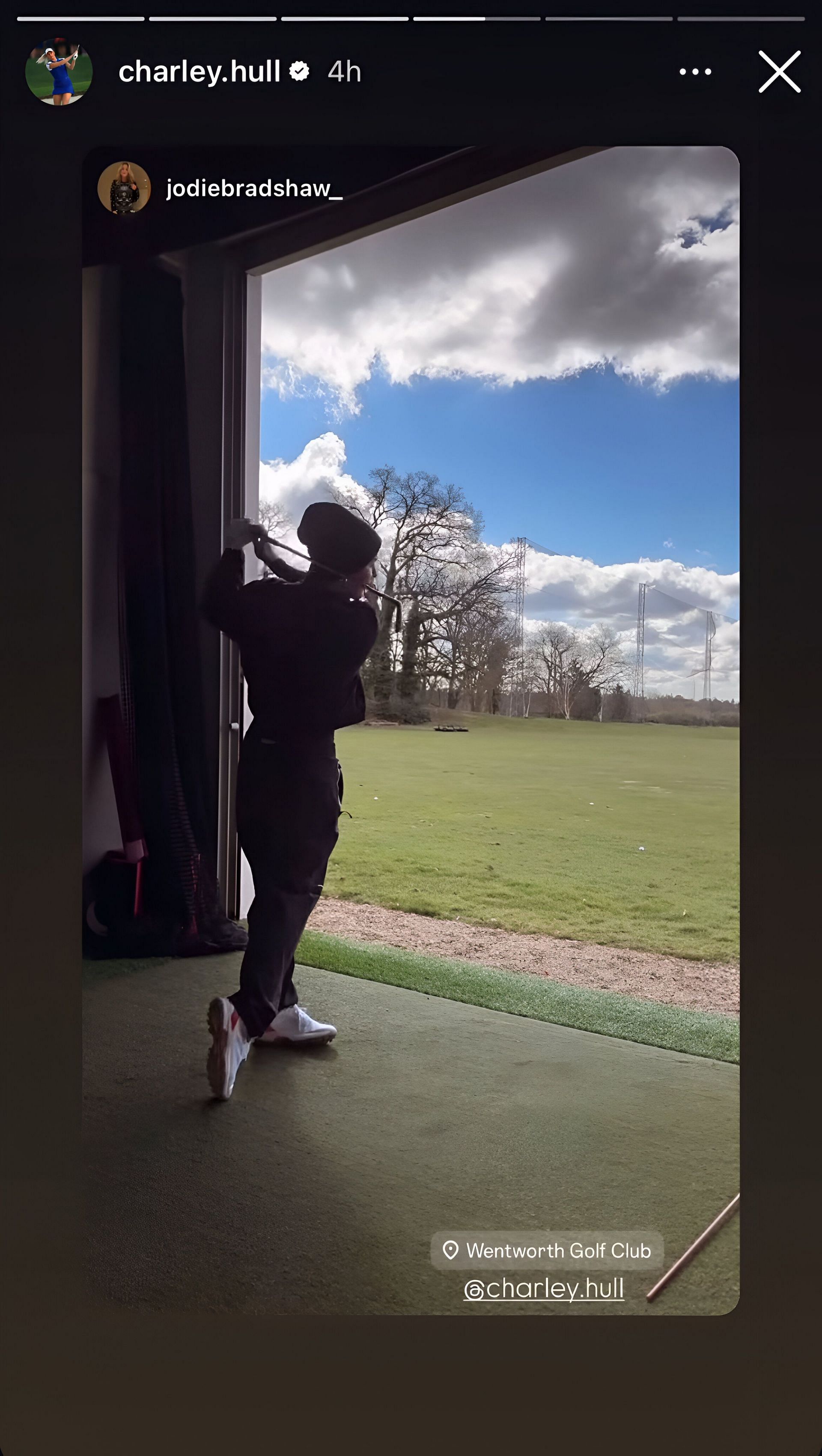 Charley Hull flaunts her swing at the Wentworth Golf Club. Image via Instagram @charley.hull