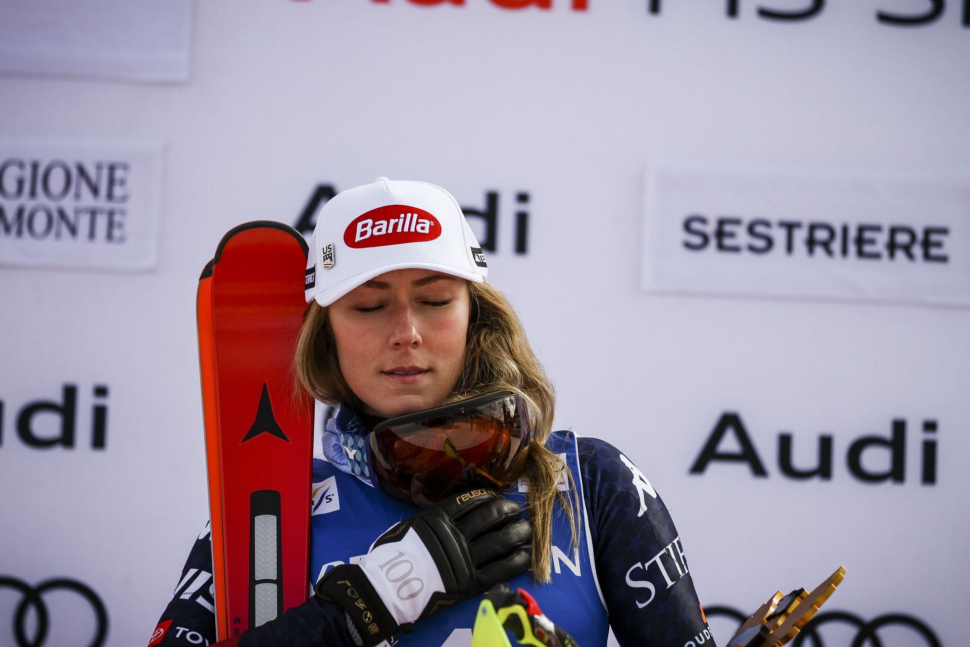 Mikaela Shiffrin at the Audi FIS Ski World Cup Sestriere 2025 - Source: Getty