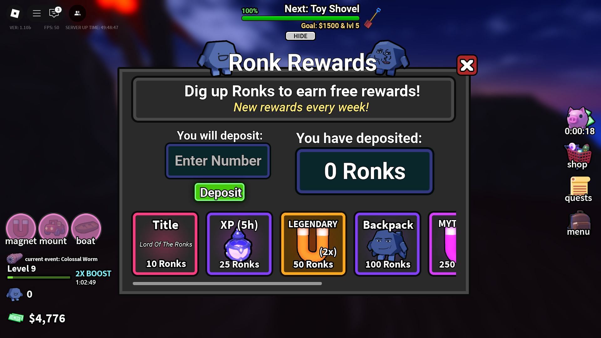 Ronk Rewards (Image via Roblox)