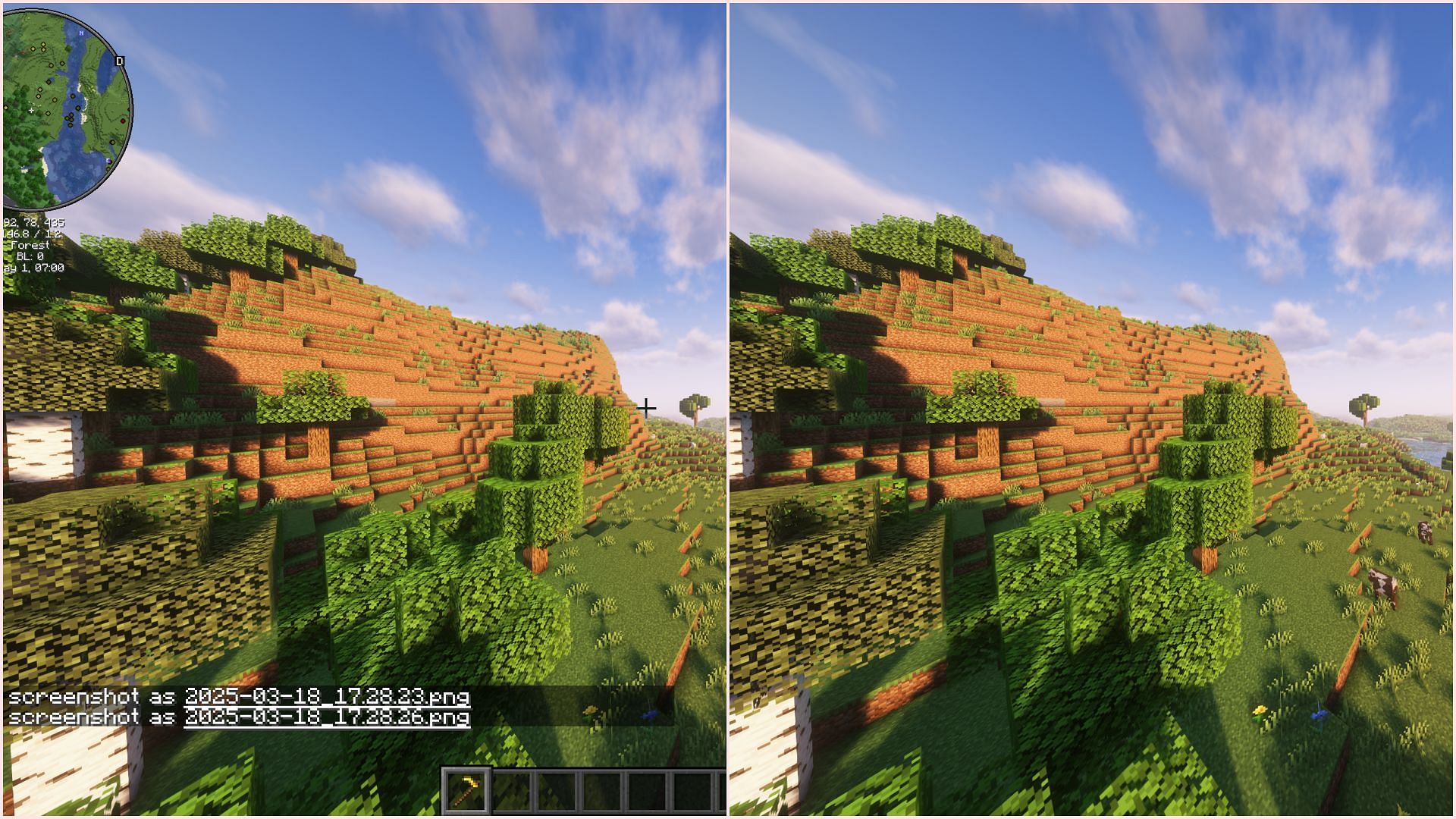 Turn off HUD for cleaner screenshots. (Image via Sportskeeda Gaming/Mojang Studios)