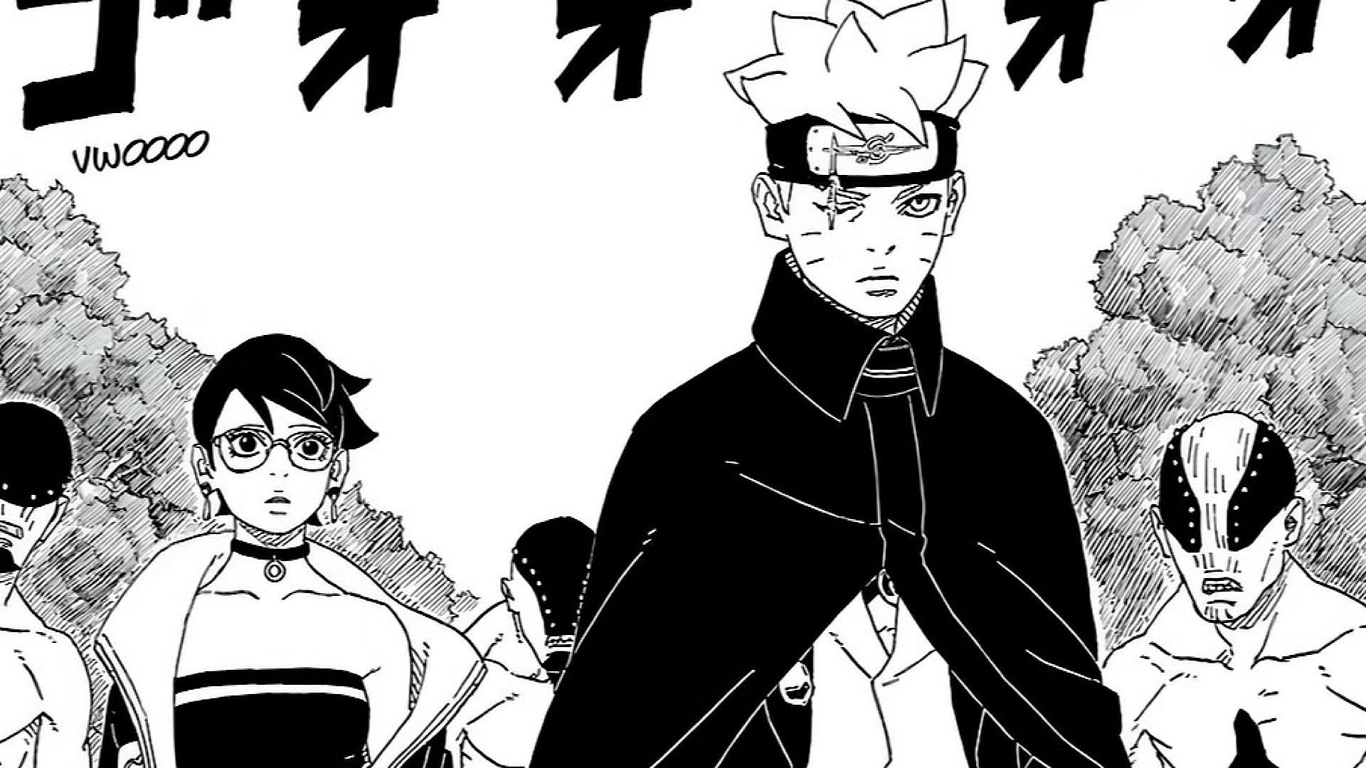 The only reason Sarada looks weak is that she is under Boruto&#039;s shadow (Image via Shueisha)