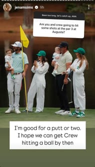 Still from Brooks Koepka's wife Jena Sims' Instagram story/@jenamsims