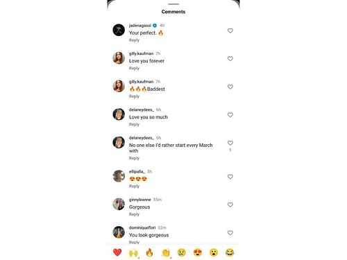 Jaden Agassi's comment on Instagram