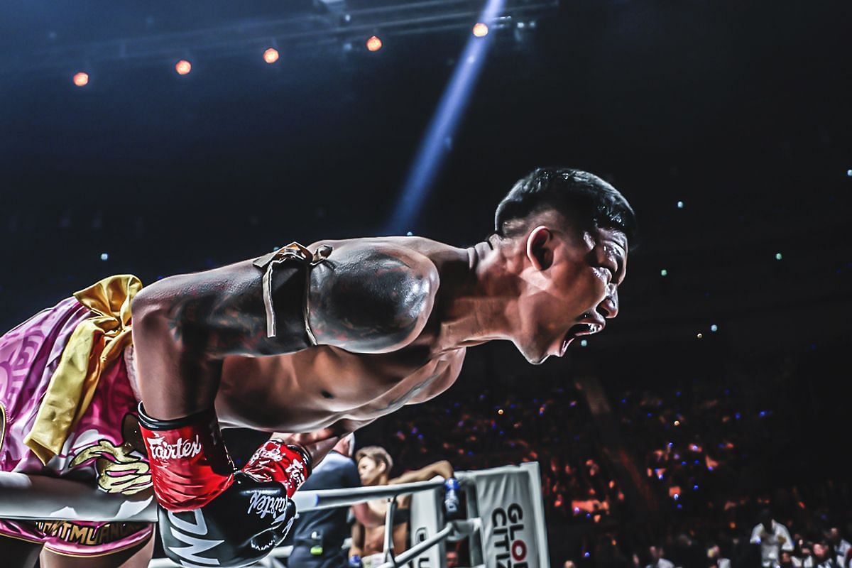 Rodtang celebrating his knockout of Takeru at ONE 172. [Photo via: ONE Championship]