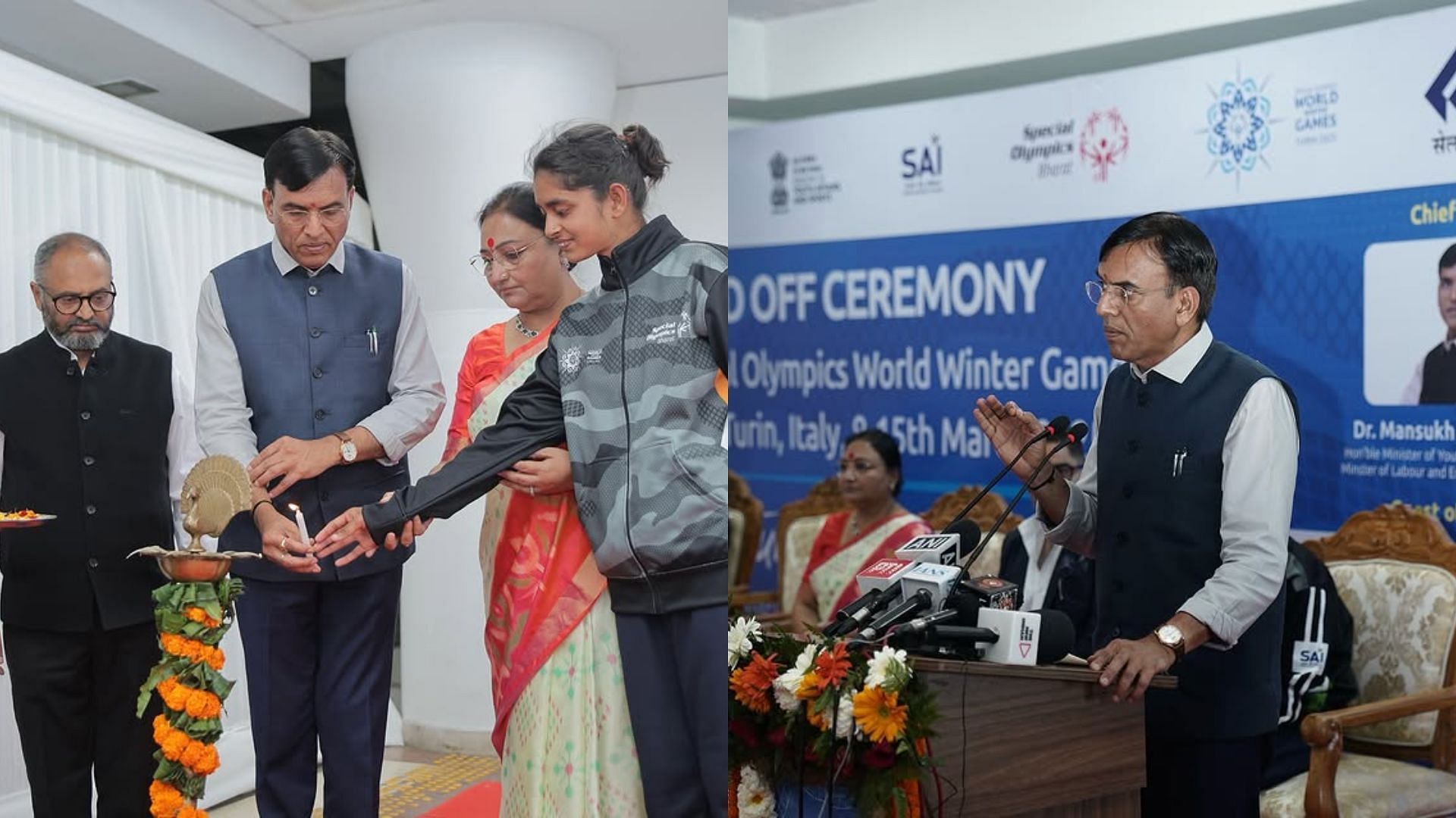 &ldquo;You are an inspiration for the whole country&rdquo; &ndash; Mansukh Mandaviya backs Indian contingent for Special Olympics World Winter Games (Images via SO Bharat/IG)