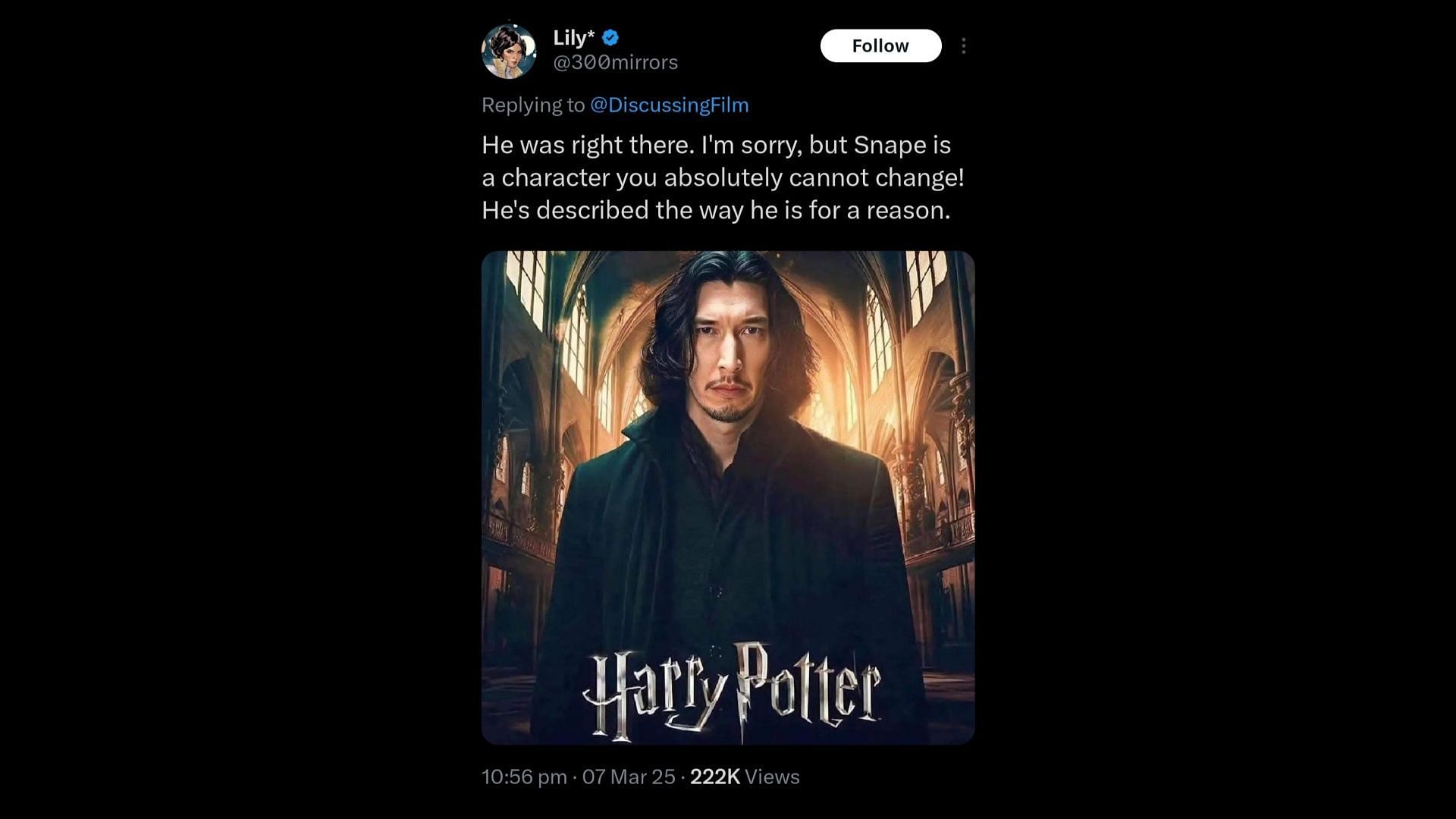 Internet reacts to Paapa Essiedu&#039;s possible casting as Professor Snape in the HP reboot series. (Image via X/@DiscussingFilm)