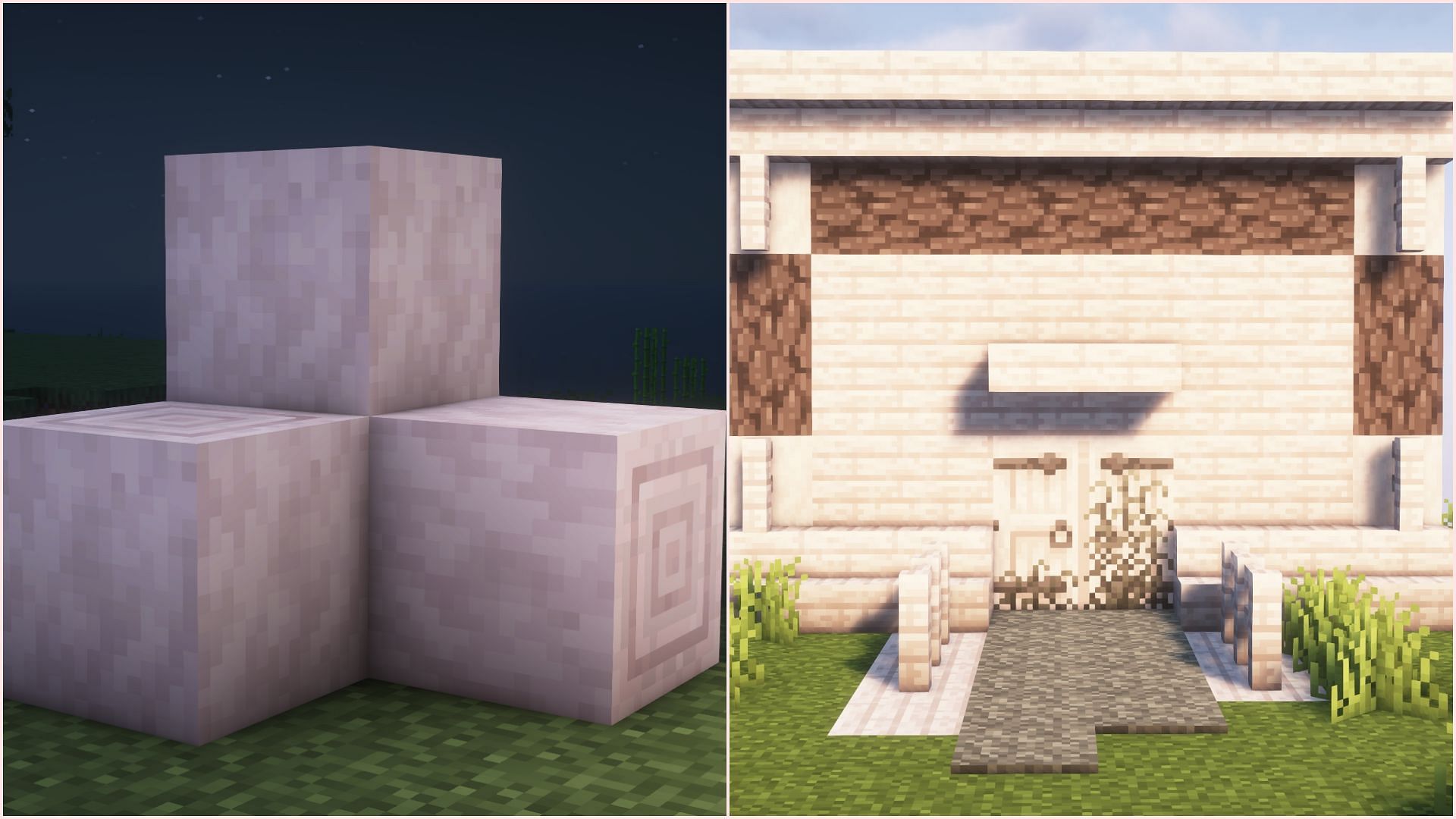 The pale oak wood set is extremely beautiful (Image via Sportskeeda Gaming/Mojang Studios)