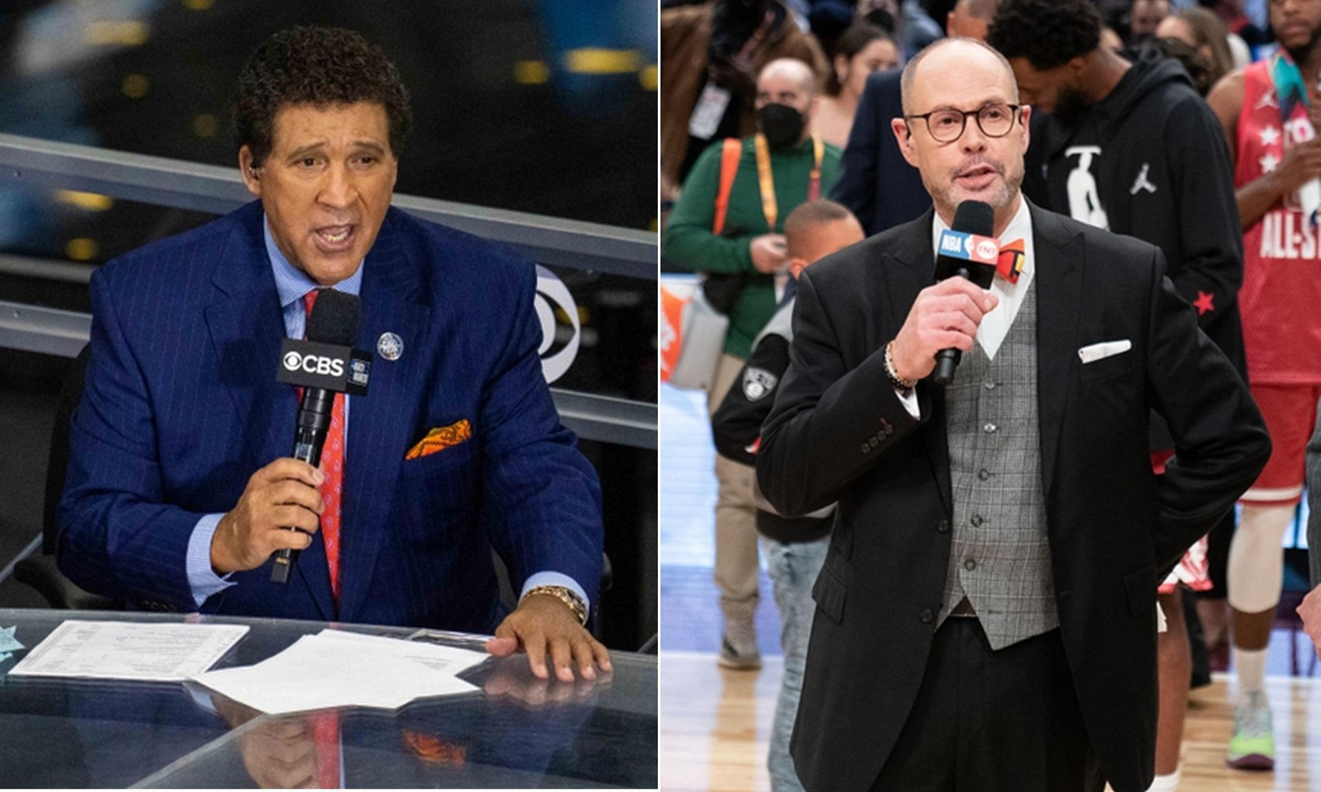 Ernie Johnson offers heartfelt tribute to announcer Greg Gumbel. (Image credits: Imagn)