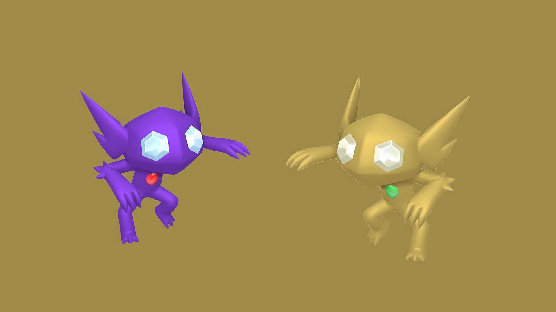 Shiny Sableye and its regular variant. (Image via The Pokemon Company)