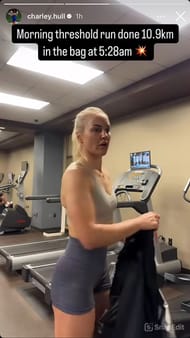 Charley Hull sweats out early morning. Image via Charley.hull