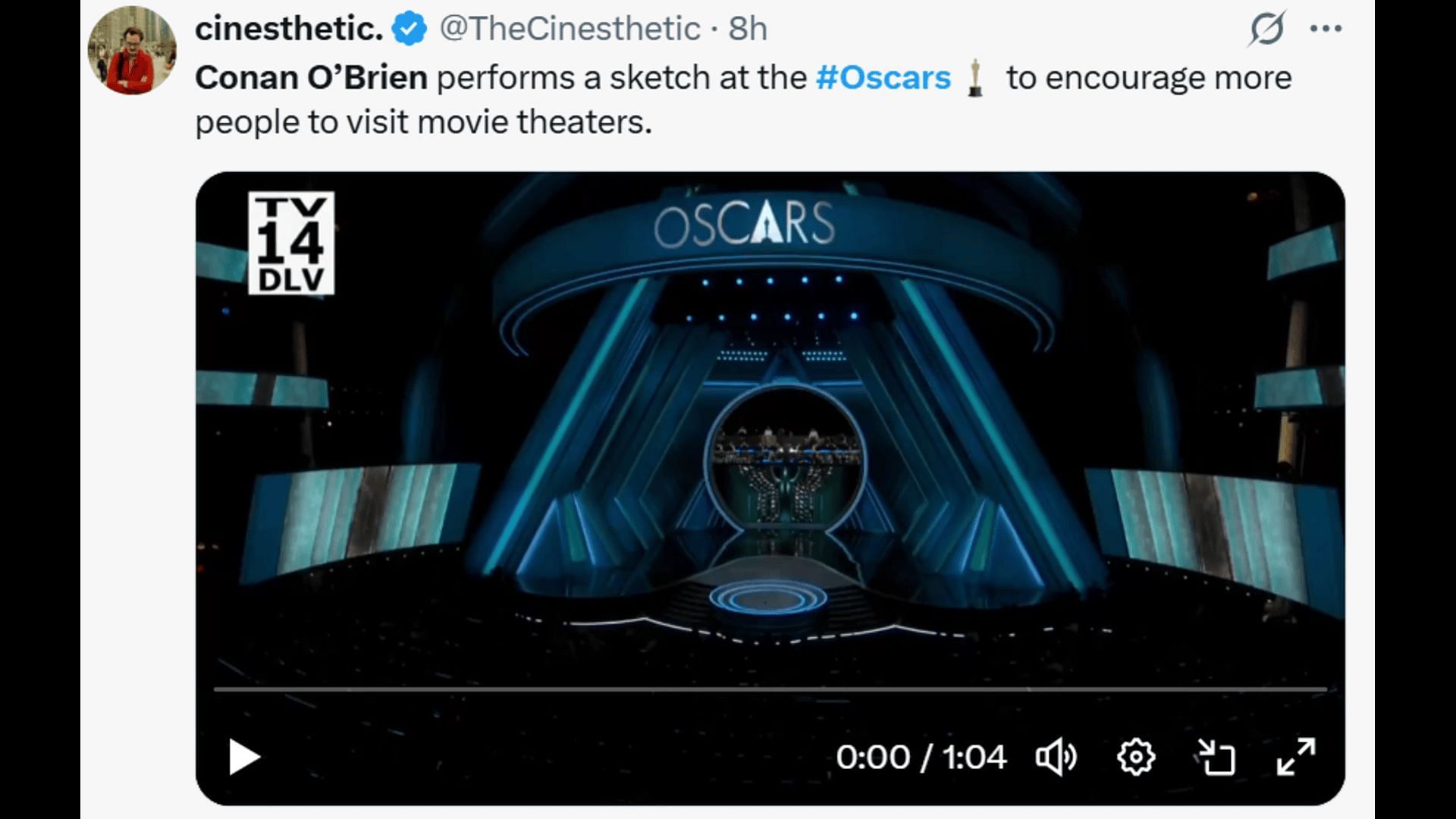 Oscars 2025 set design before Conan O&#039;Brien&#039;s opening monologue. (Image via X)