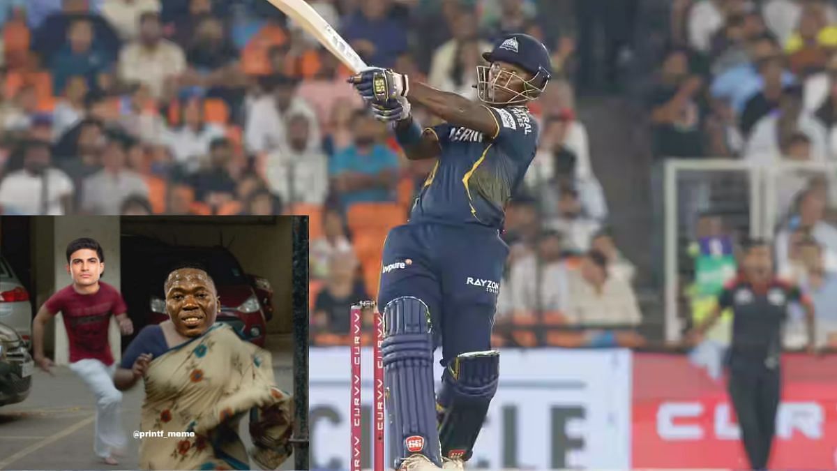 गुजरात टाइटंस के बल्लेबाज शेरफन रदरफोर्ड (Photo Credit_iplt20.com, X/@printf_meme)