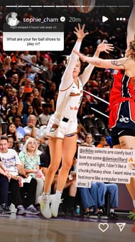 Sophie Cunningham's Instagram story about the Adidas Dame line. (Credits: IG/Sophie Cunningham)