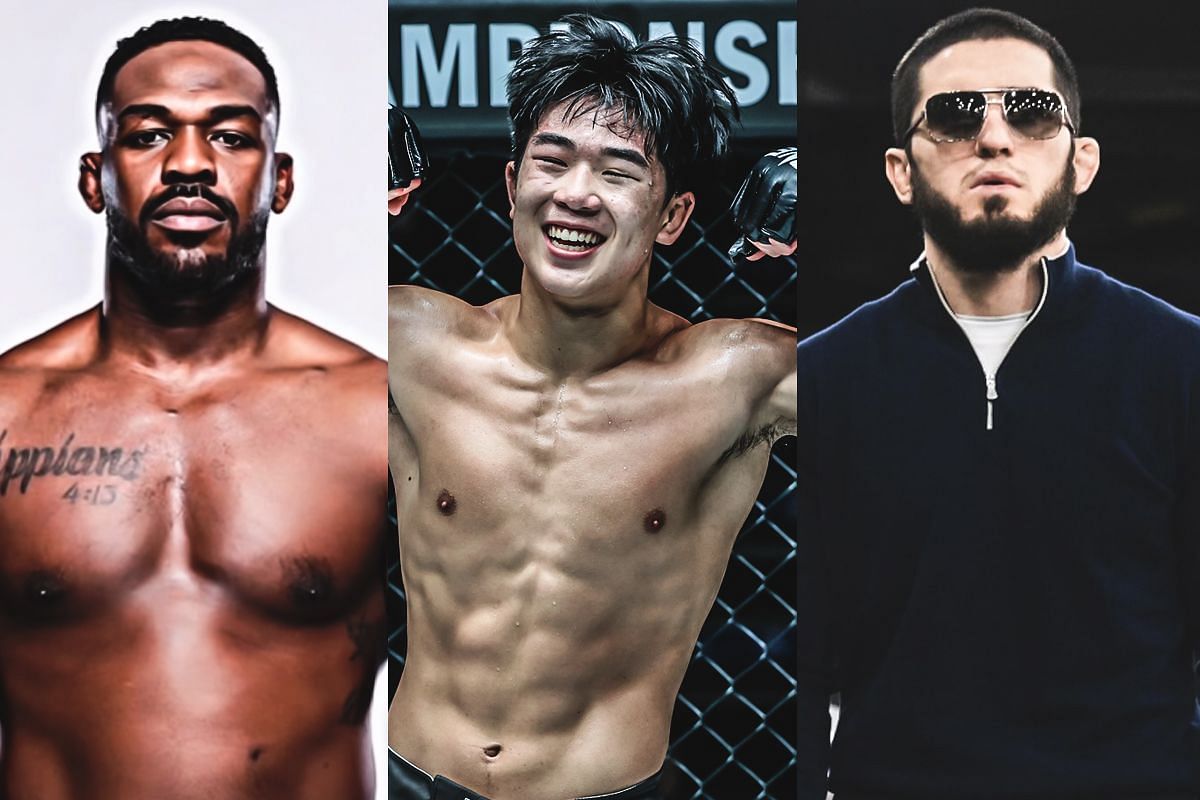 Adrian Lee (Center) wants to pick the minds of Jon Jones (Left) and Islam Makhachev (Right) if given the chance. | [Photo: ONE Championship]