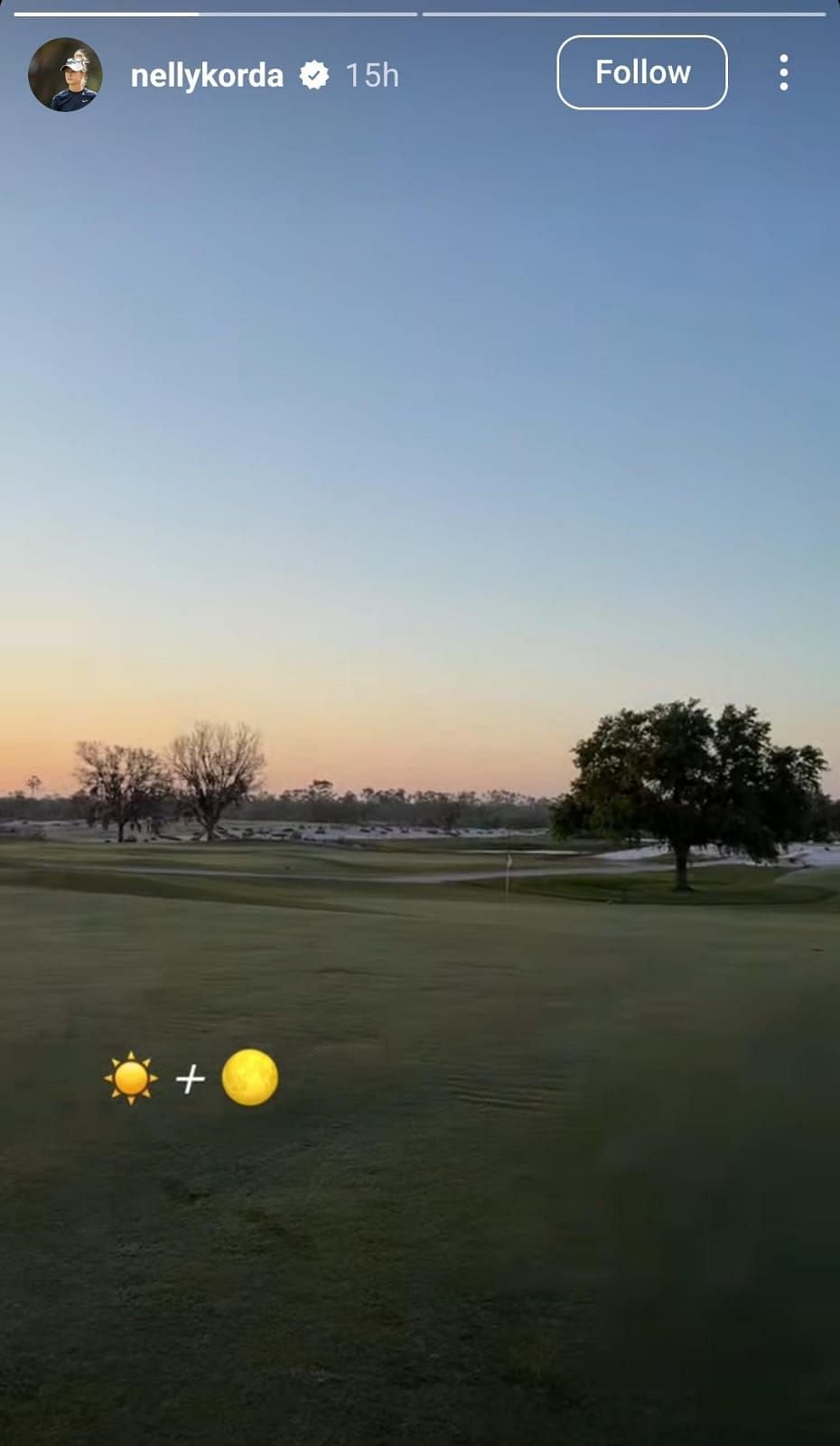 A video of the sunrise (via Nelly Korda&#039;s Instagram story | @nellykorda)