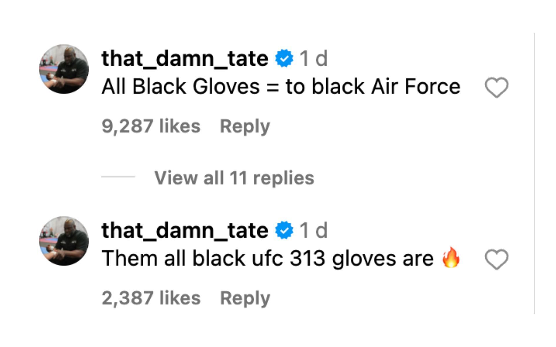 Brad Tate’s comments. [Screenshots courtesy: @that_damn_tate on Instagram]