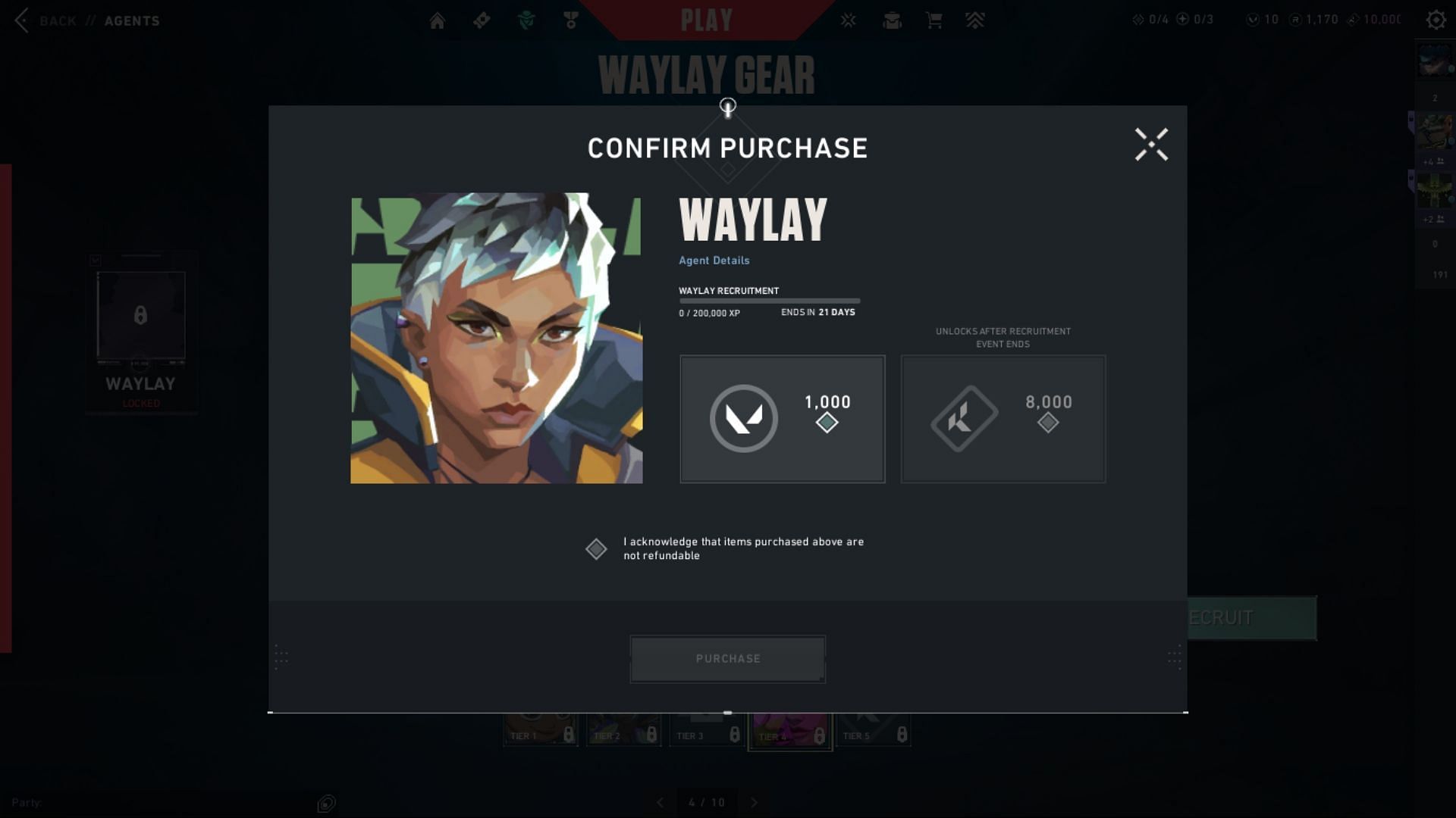 Recruiting Waylay in Valorant (Image via Riot Games)