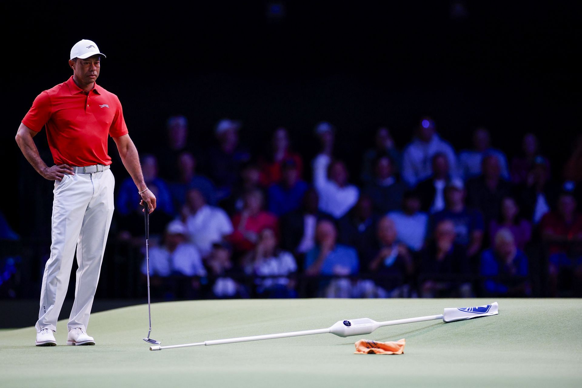 Tiger Woods at his recentl TGL event (via Getty)