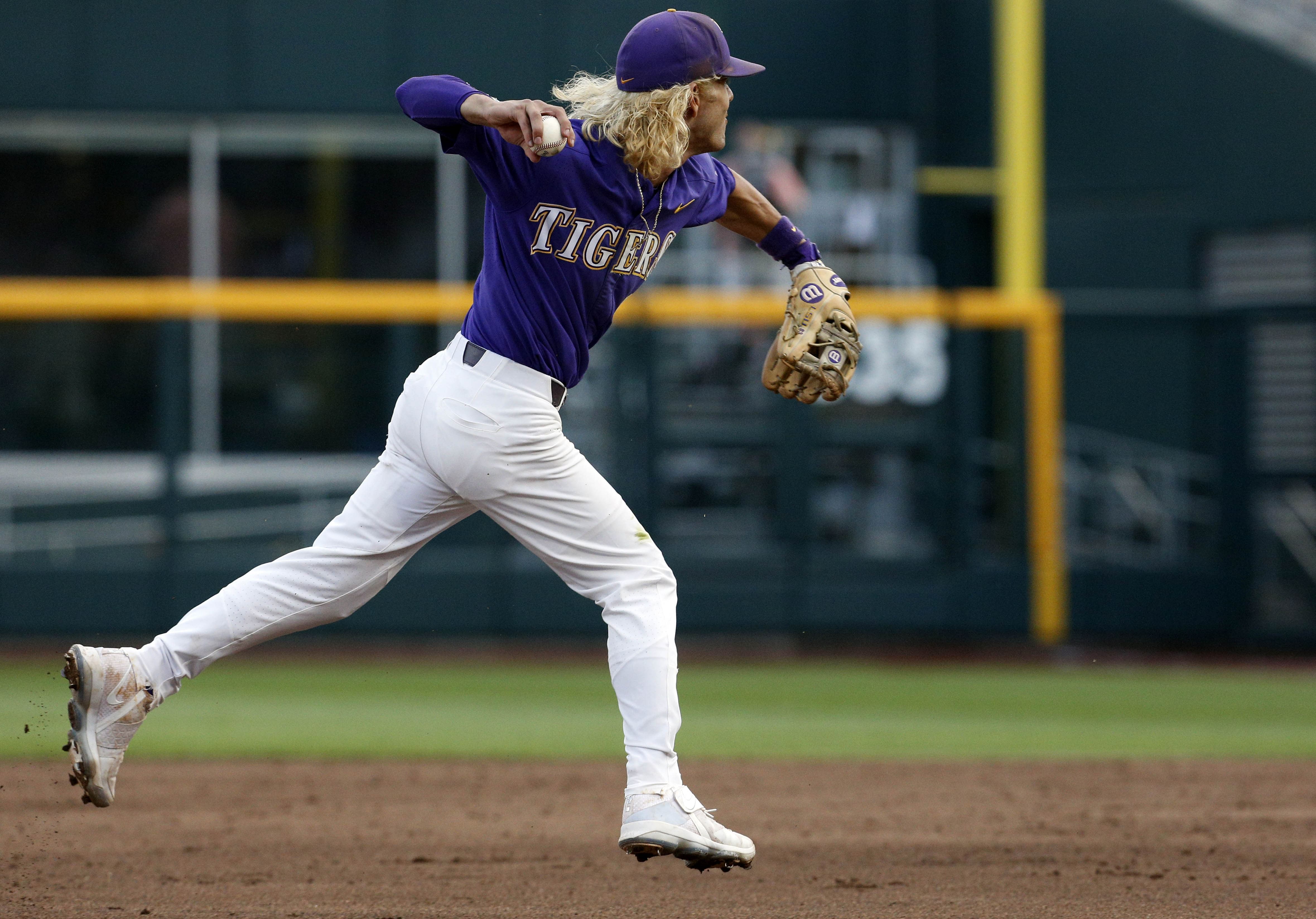 NCAA Baseball: Kim Mulkey&#039;s son Kramer Robertson playing for LSU - Source: Imagn