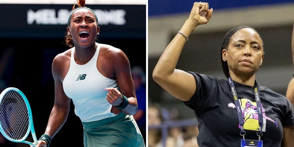 Coco Gauff with her mother Candi Gauff (R). Source: Getty