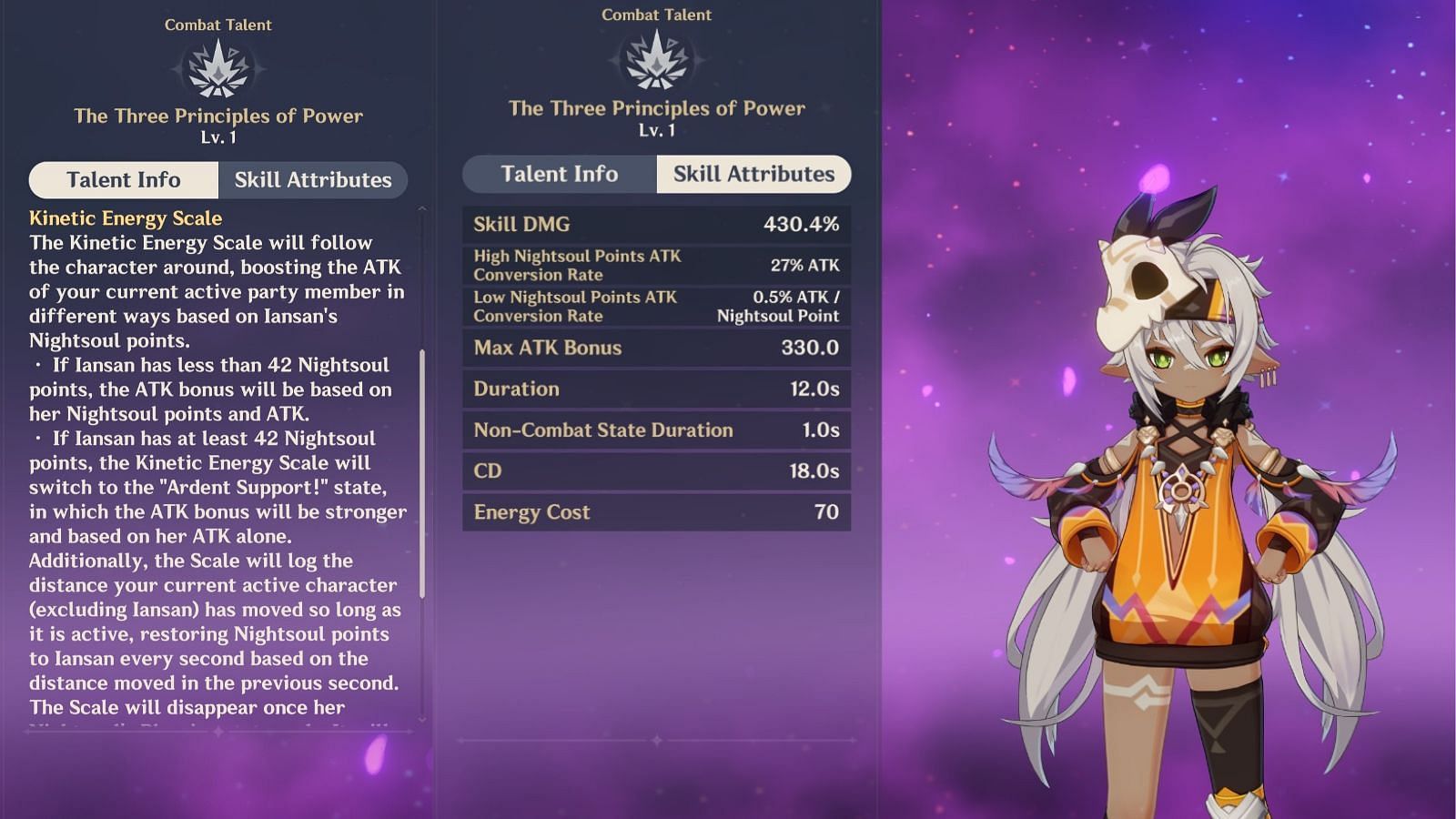 Attack buff on Iansan&#039;s Ultimate skill (Image via HoYoverse)