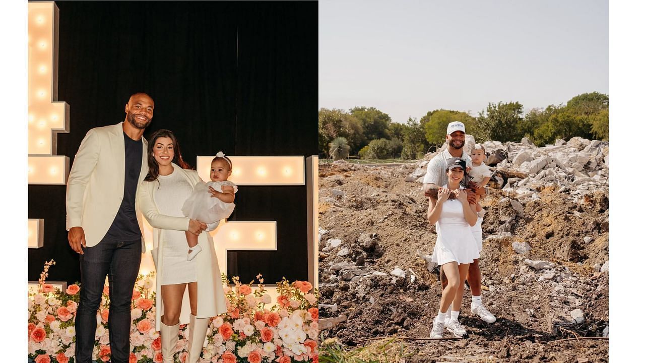 Dak Prescott with his wife Sarah Jane and daughter MJ Rose