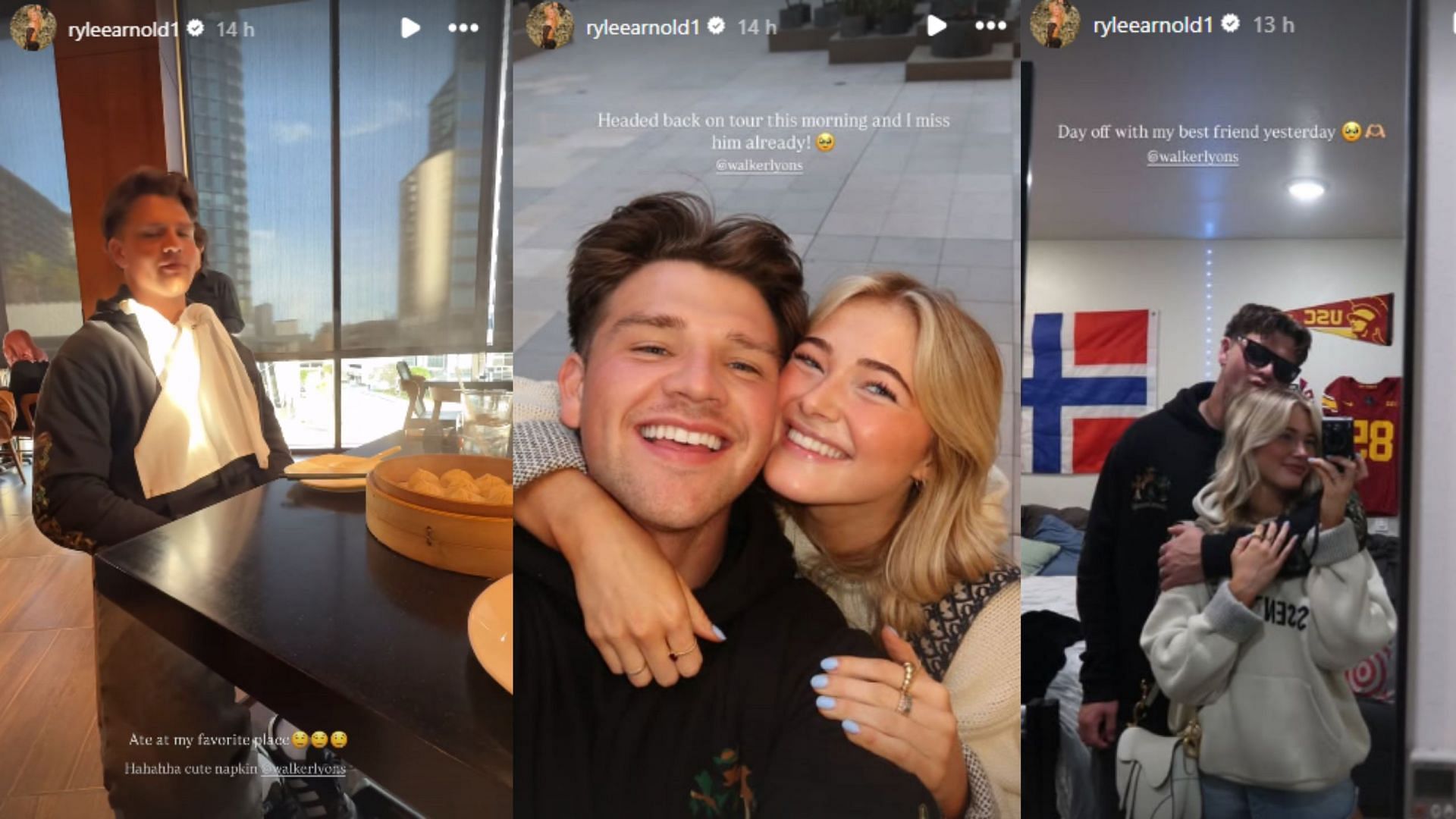 Screengrabs of some of Rylee Arnold&#039;s Instagram stories about the day off with Walker Lyons [Image Source: Rylee Arnold&#039;s Instagram]