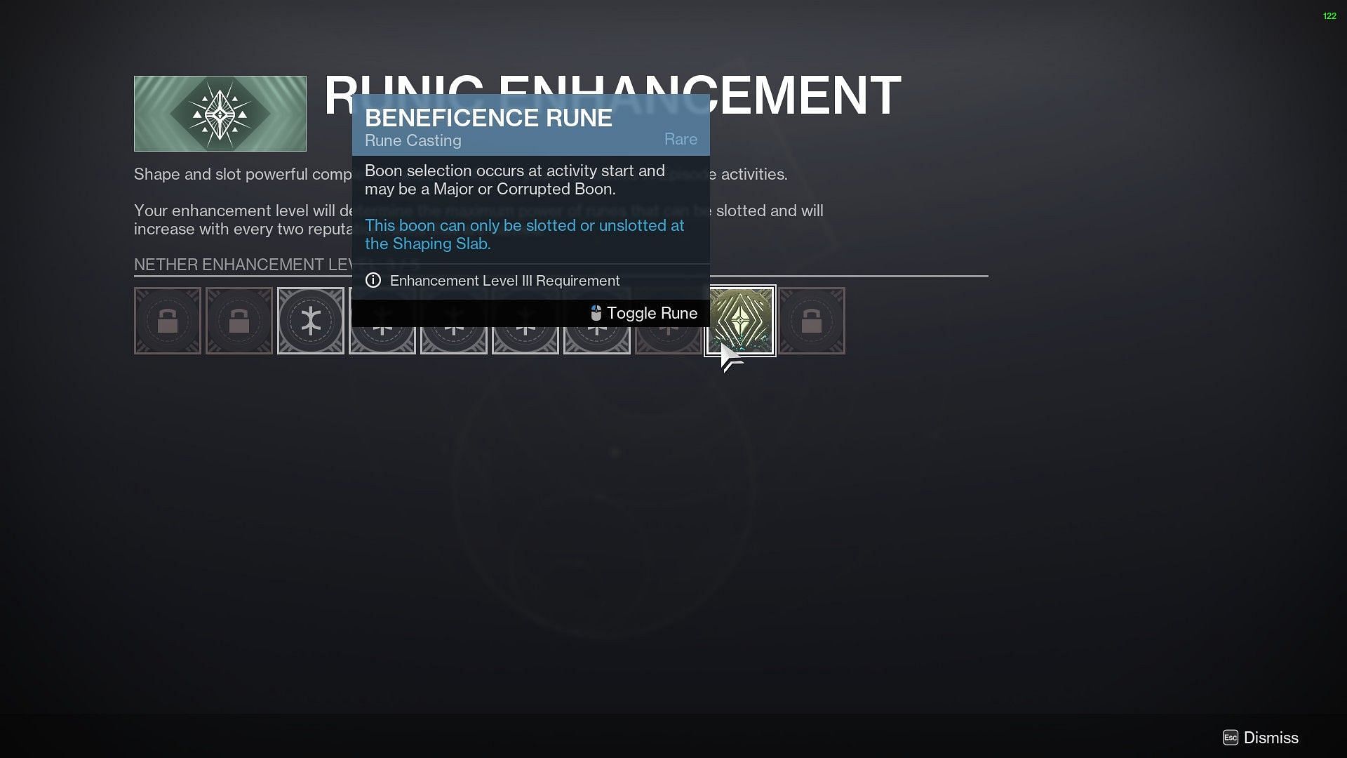 Beneficence Rune upgrade in Episode Heresy (Image via Bungie)