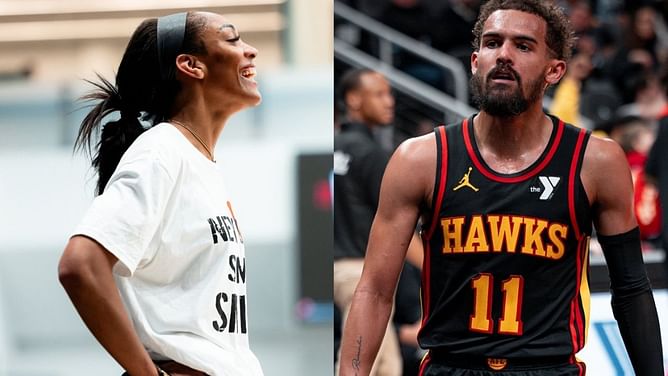 A'ja Wilson reacts to Trae Young placing her alongside Serena Williams on his Mount Rushmore of female sports icons