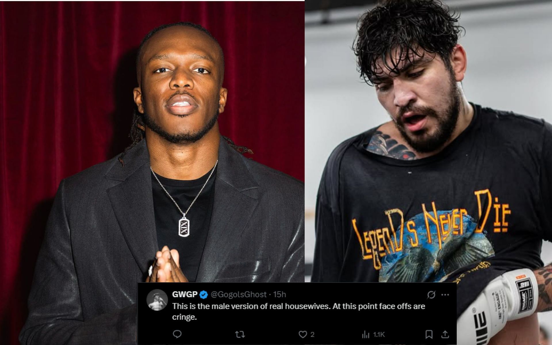 Fans react to KSI (left) slapping Dilon Danis (right) during their face off : [Image courtesy: @ksi and @dillondanis on Instagram]