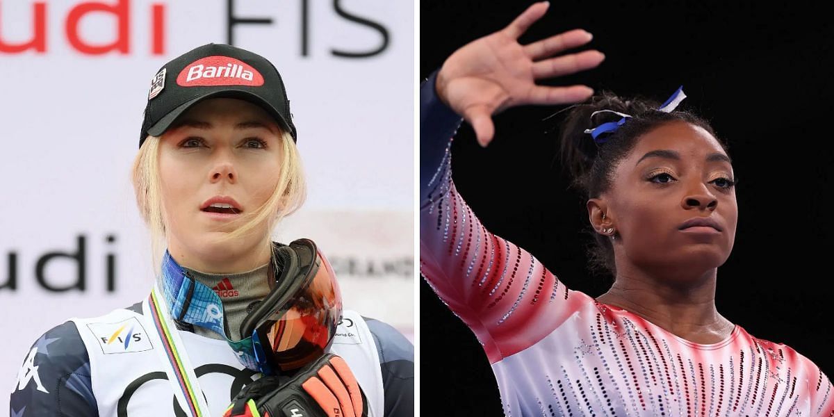 Mikaela Shiffrin (L) and Simone Biles (R). PHOTO: Getty images