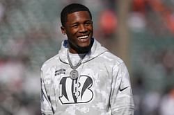 Bengals WR Tee Higgins reacts after getting $115,000,000 contract extension