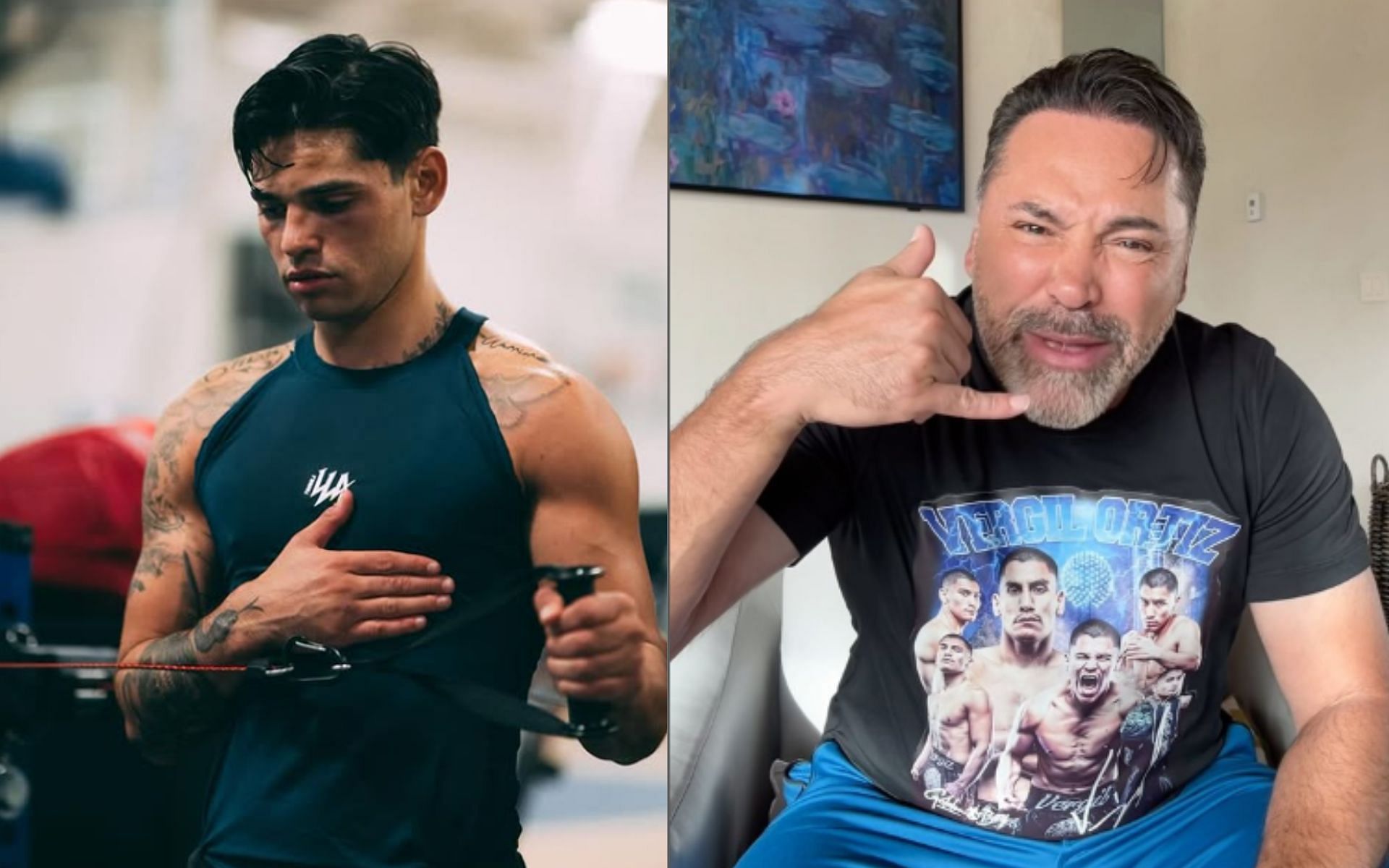 Ryan Garcia (left) attracts crowd reactions after Oscar de La Hoya