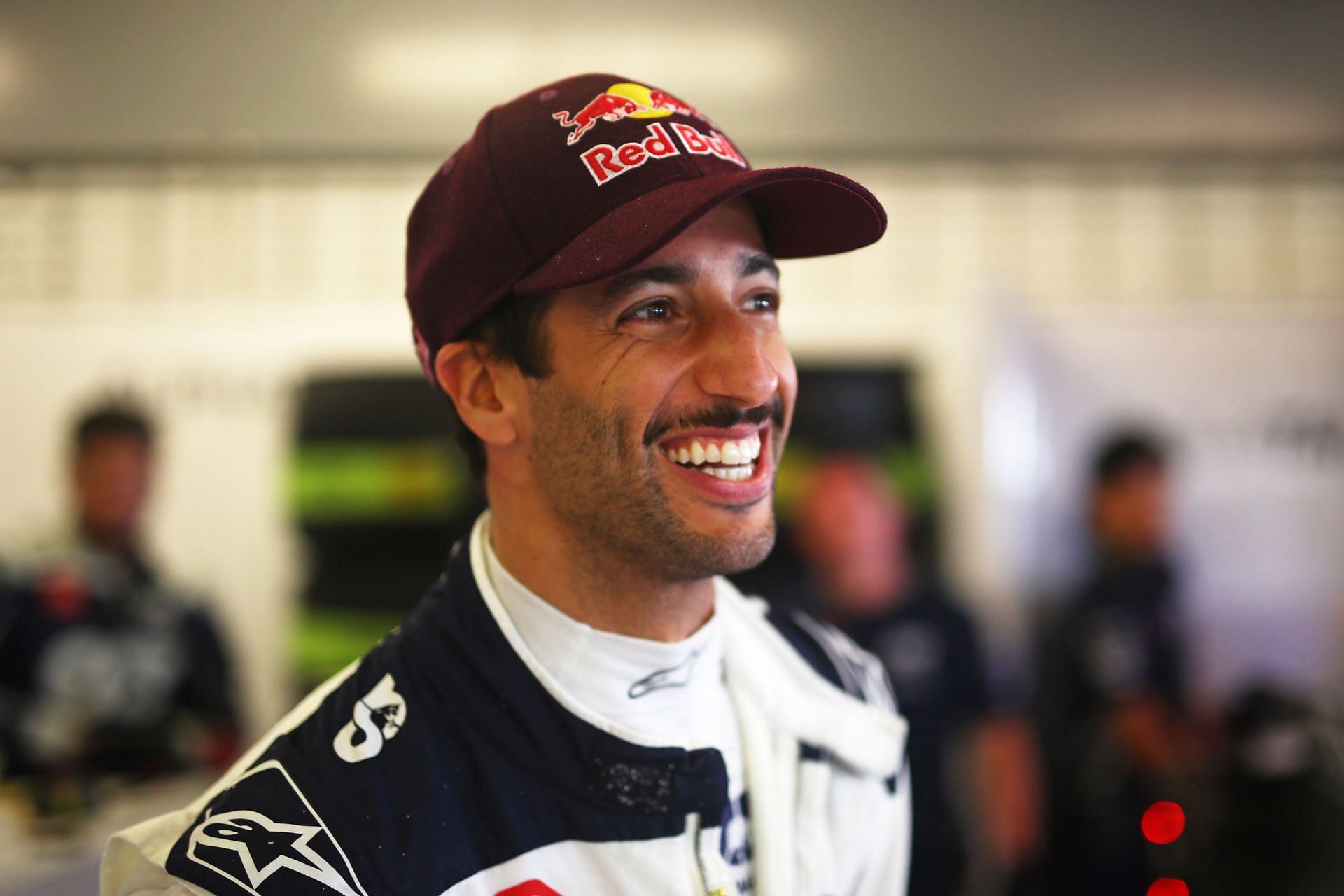 Daniel Ricciardo of Scuderia AlphaTauri prepares to drive in the garage during Formula 1 testing at Yas Marina Circuit on November 28, 2023- Source: Getty