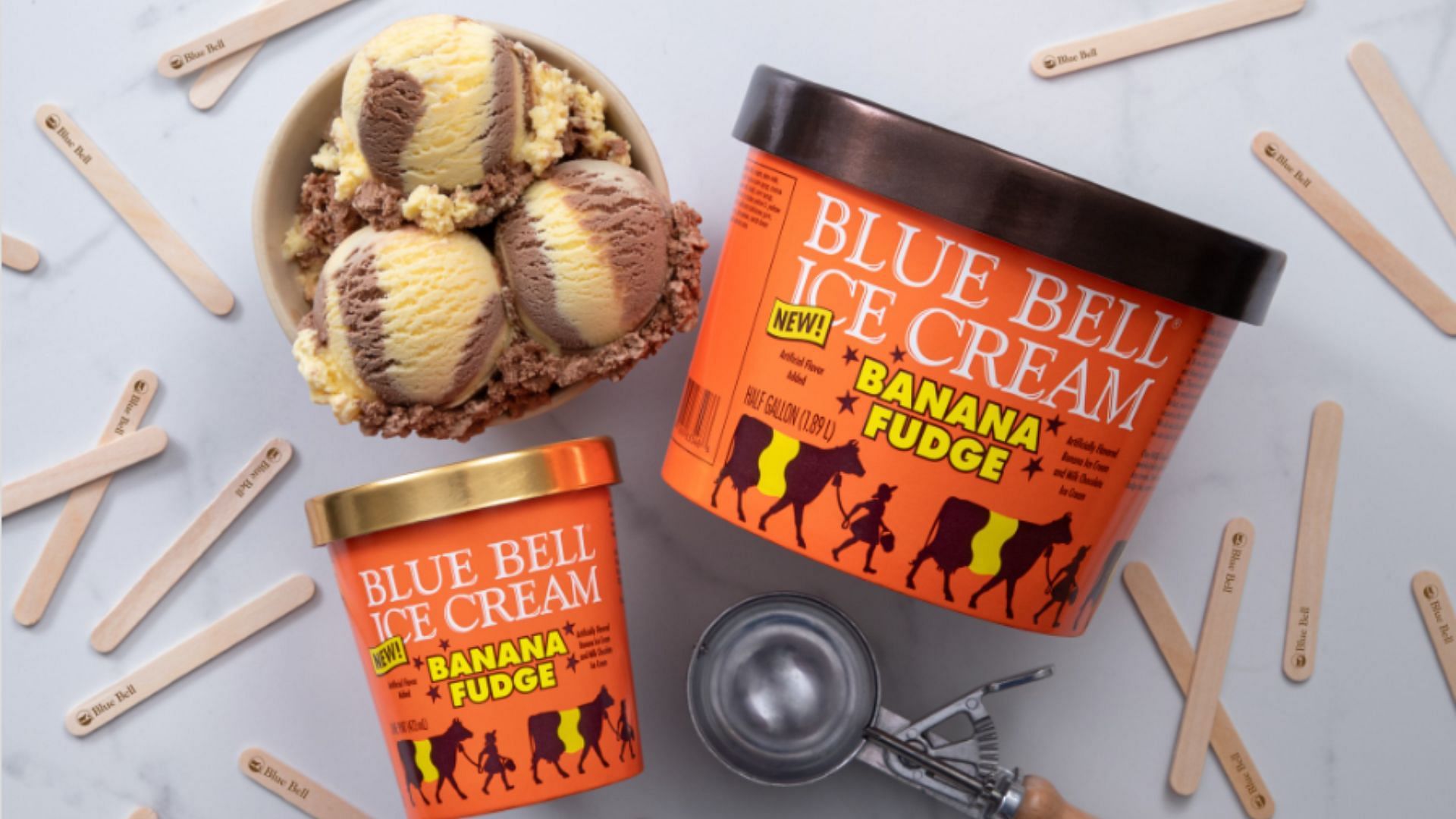 Blue Bell&#039;s latest flavor- The Banana Fudge (Image via Instagram/@bluebellicecream)