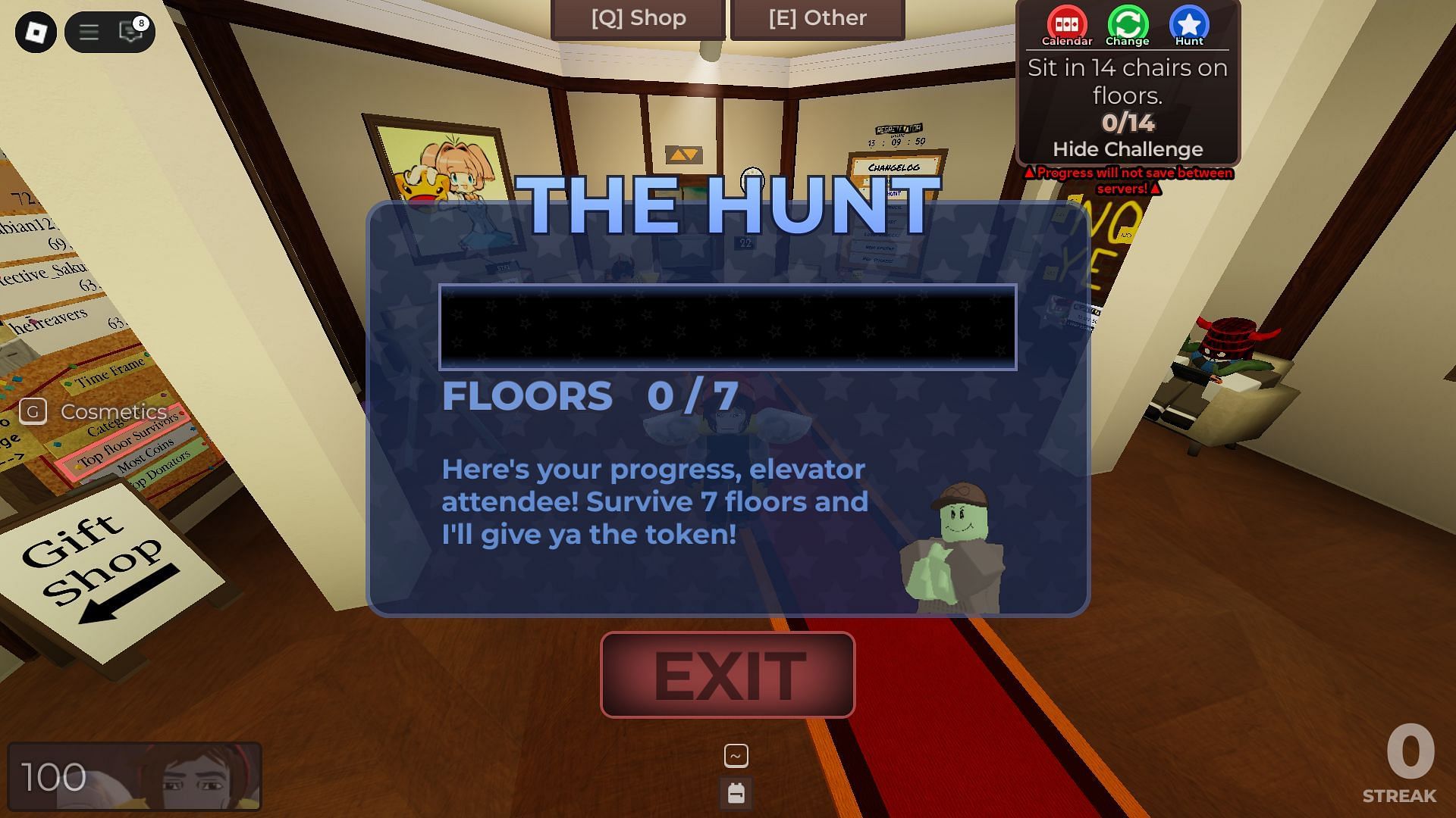 The Hunt mission tracker (Image via Roblox)