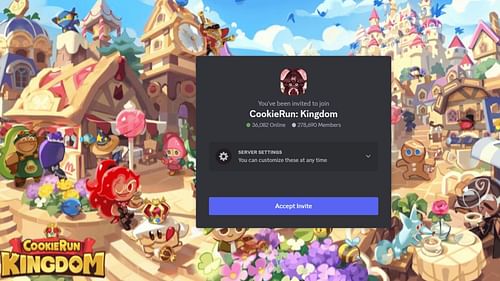 The Invite Page of Cookie Run Kingdom Discord Server (Image via Discord/Cookie Run Kingdom)