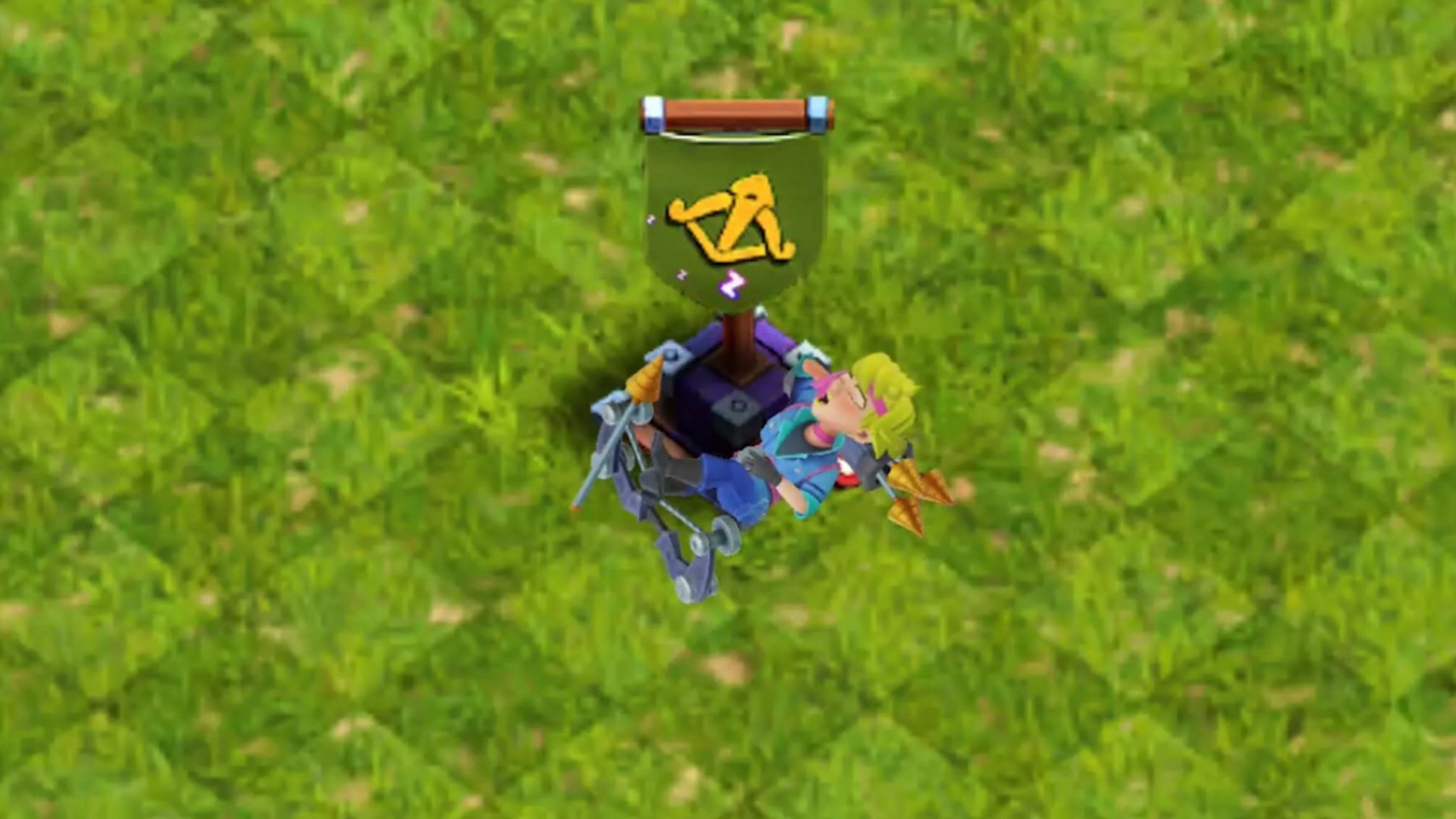 The Archer Queen resting on her altar (Image via Supercell)