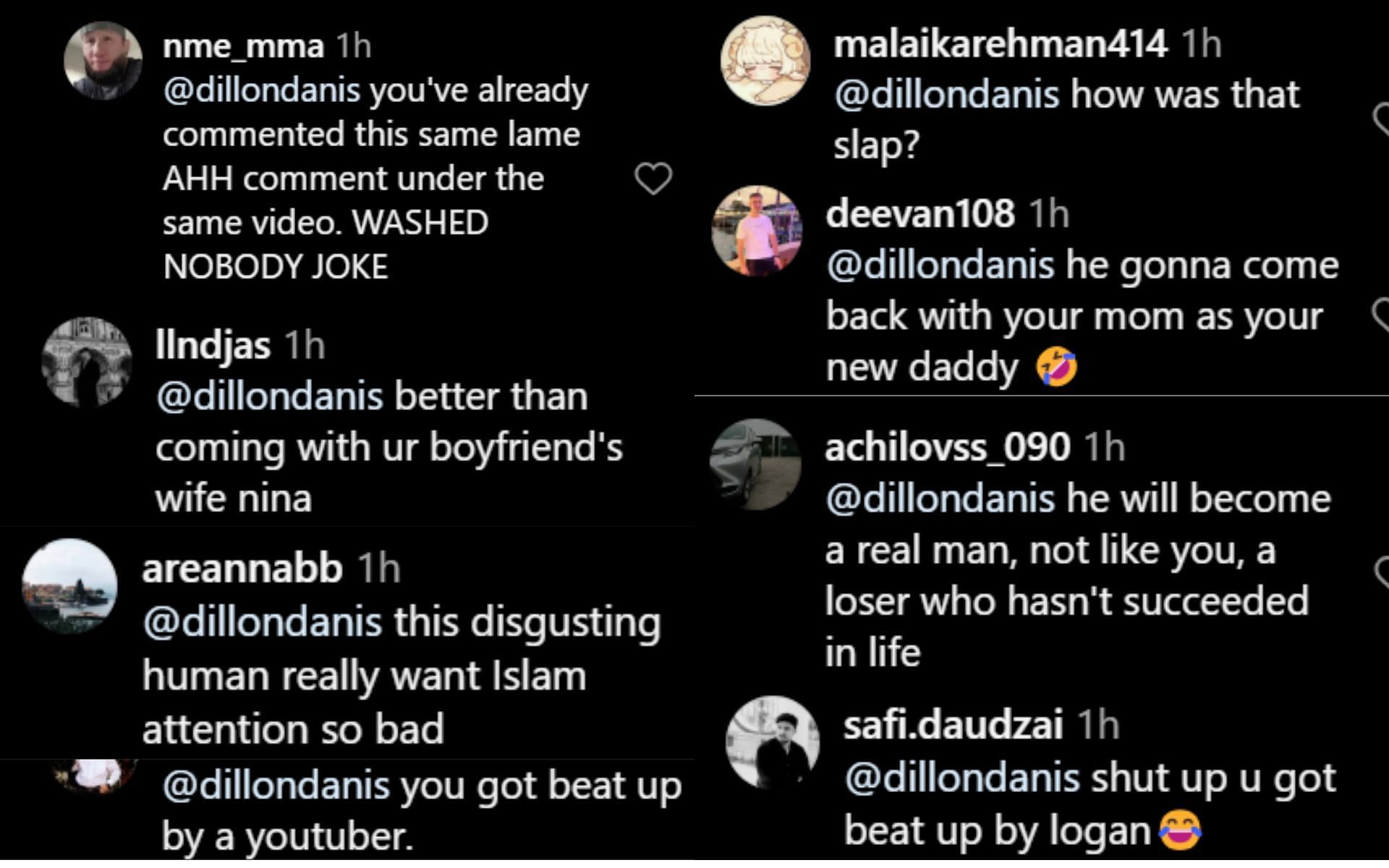 Fan reactions [Screenshots courtesy: @espnmma&#039;s comments section on Instagram]