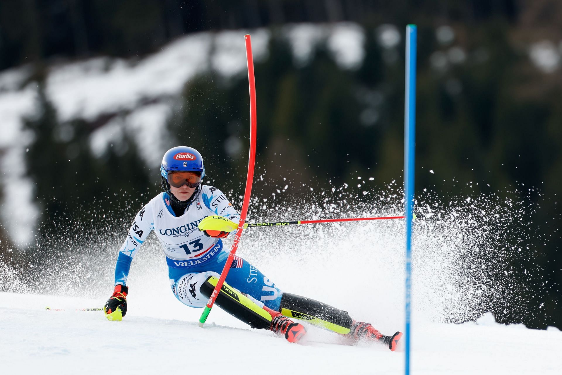 Mikaela Shiffrin during her team combined race during the 2025 FIS SKi World Championships (Image via: Getty Images)